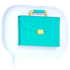 Chat bubble containing a briefcase icon.