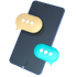 Smartphone and chat bubbles icon.