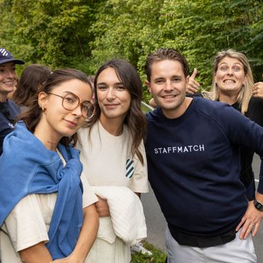 Members of the Staffmatch team posing for a photo.