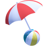Icône de parasol avec un ballon.