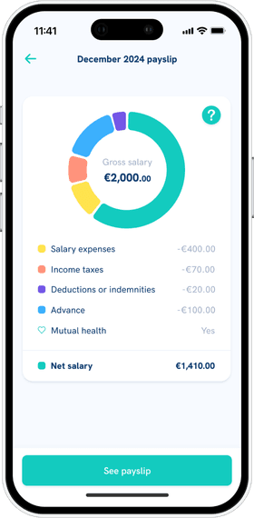 “Payslip” screen of the Staffmatch mobile app.